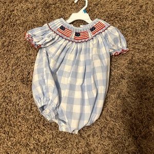 Fourth of July smocked outfit